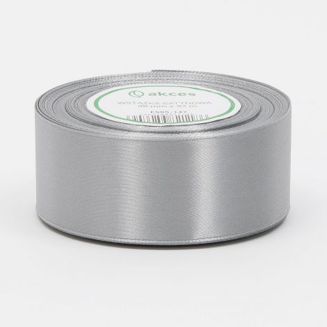 Wstążka satynowa Akces Szara ciemna, 38mm x 33m